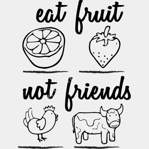 eat fruit not friends black Thumbnail