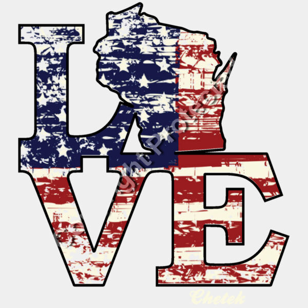 CHETEK WI - Love WI flag map Thumbnail